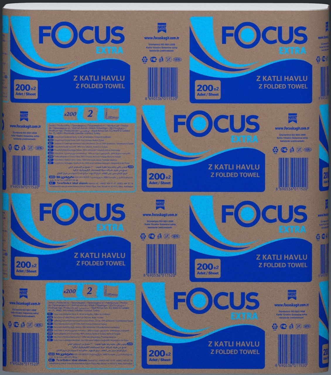 Focus Z Katlı 200 Yaprak Havlu (12 Adet)